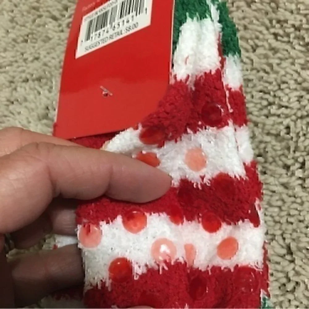 Joy land kid’s Christmas slipper  socks with grippers kids size 7-9